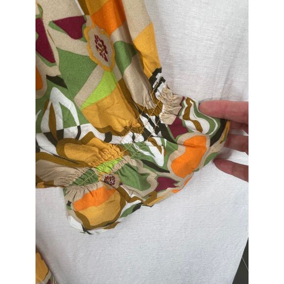 Cato smocked flowy 3/4 length sleeve multicolored top, size 22 - Picture 5 of 10